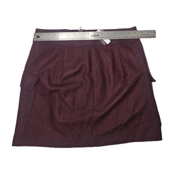 NWT Madewell ($98) Zip Front Mini Skirt Bordeaux Mélange Size 8 Medium ND130 - Picture 5 of 11